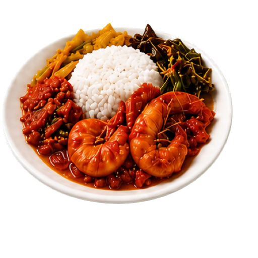 Nasi Rames + Udang Balado